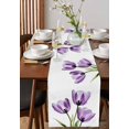 thumbnail image 4 of Ldtrchee Purple Tulips Table Runner 120 Inches, Spring Floral Botanical Plant Abstract Bed Runner Dresser Scarves Tabletop for Indoor Outdoor Parties/Ceremony/Banquet, 13"x 120", 4 of 8