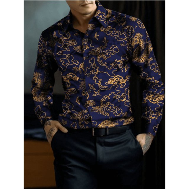 Camisas casuales para hombre, para exteriores, con gráficos en HD, suaves y cómodas, con solapa, manga larga, abotonadas, tallas grandes 2024
