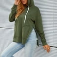thumbnail image 4 of Cmfcve Athletic Work Woman Sweatshirt with Zipper Solid Color High Neck Split Hoodies Loose Fit Long Sleeve Pullover Outerwear Jackets, 4 of 9