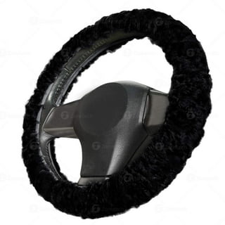 LLB Car Auto Steering Wheel Cover, Cute Style Fluffy Genuine Wool Sheepskin  Cover for Women Men Girls, Anti-Slip Universal Fit 13.5-16.5 inches Car