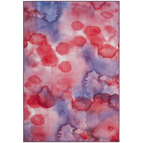 SAFAVIEH Paint Brush Amber Abstract Machine Washable Runner Rug, Fuchsia/Lavender, 2'2" x 8'