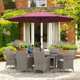 thumbnail image 2 of Kool 11FT Outdoor Patio Umbrella with Crank Handle, Market Umbrella with 8 Sturdy Umbrella Ribs, Waterproof for Garden Deck Backyard Pool, Burgundy, 2 of 7