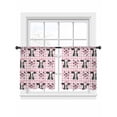 thumbnail image 2 of Cute Bow Cow Sheer Curtains 45 Inches Length 2 Panels Set, Window Sheer Curtains for Living Room/Bedroom, Pink Buffalo Plaid Farmhouse Cute Animals Light Filtering Rod Pocket Curtain 52''x45''x2, 2 of 8