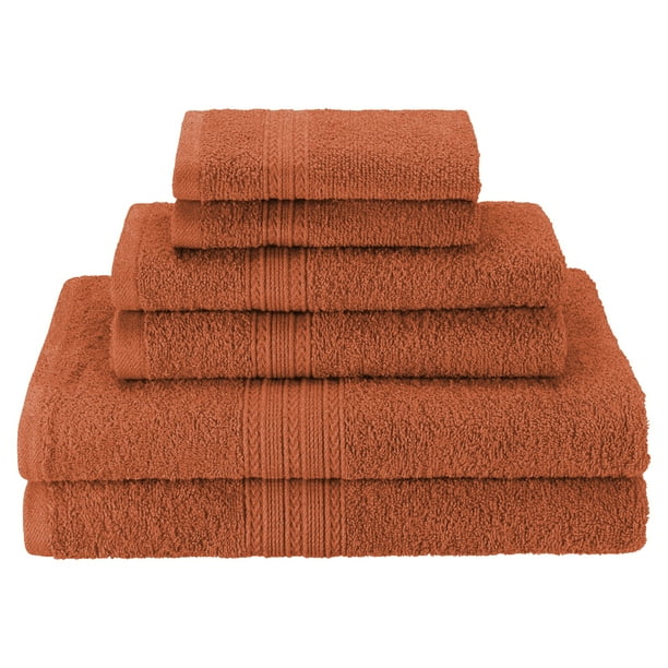 EcoFriendly 6Piece Cotton Bath Towel Set, Copper