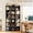 Black, variant on Aheaplus 7-Tier L-Shaped Corner Cube Book Shelf - Wooden Storage Cabinet with Top Table for Small Spaces, Home Office, Bedroom, Living Room, Black Walnut