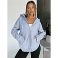 thumbnail image 3 of Sudadera con capucha, moderna, tamaño queen, con cremallera, de gran tamaño para mujer, 3 of 6