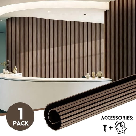 SUPEASY 1-Pack 92.51 X 23.62" Foldable Acoustic Slat Wall Panel for Modern Interior Decor, 50kg/m³ Density