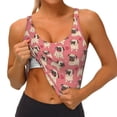 thumbnail image 4 of Lsque Cute French Bulldog Printed Women'S Sports Bra, Compression, Moisture Wicking, High-Impact Sports Bra For Women,Supportive sports bra-, 4 of 9