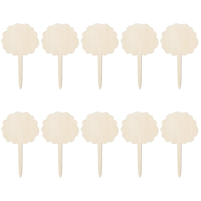 Pompotops Wooden Sign Creative Gardening Plant Label Can Write Insert Ground 10PCS Clearance