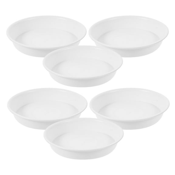 Milisten 6Pcs White Flower Pot Trays Plastic Plant Saucer for Indoor Plants