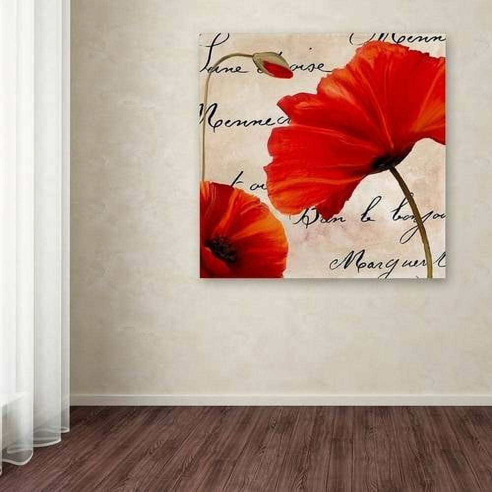 Trademark Fine Art "Coquelicots Rouge II" Canvas Art by Color Bakery