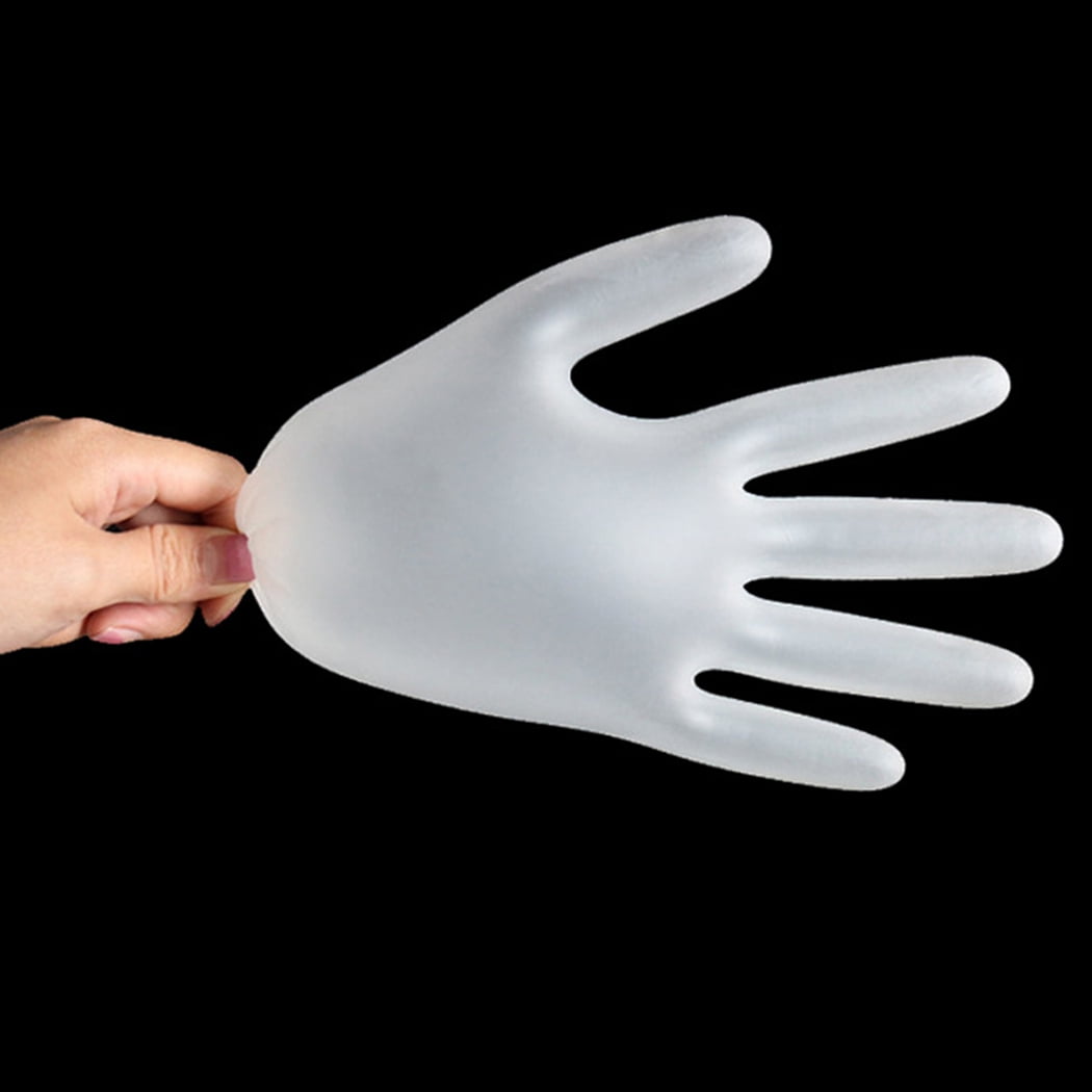 Coofit 100PCS Disposable Gloves Protective Multiuse Clear Vinyl Gloves