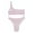 Pink, variant on Womens Plus Size Bathing Suit Sexy Swimsuits for Women Womens Solid Two Piece Push-Up Pad Swimwear Swimsuit Beachwear Set Coffee M