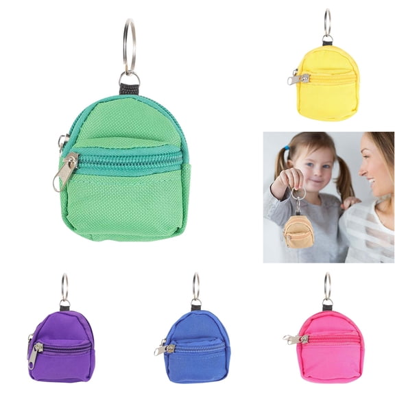 CUZIBR Kids Toddler Mini Backpack Keychain Purse Double Zipper Tiny Coin Bag With Key Ring Portable Mini Wallet Earphone Storage Pouch For Keys Small Accessories