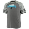 thumbnail image 2 of Men's Fanatics Branded Charcoal/Heathered Gray Carolina Panthers Big & Tall Two-Stripe Tri-Blend Raglan T-Shirt, 2 of 3
