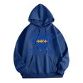 thumbnail image 1 of WEAIXIMIUNG Sweat-Shirt Surdimensionné pour Femmes Plus 3TG Sweat à Capuche Décontracté Col Rond Imprimé Lettre Football de Ville, 1 of 3