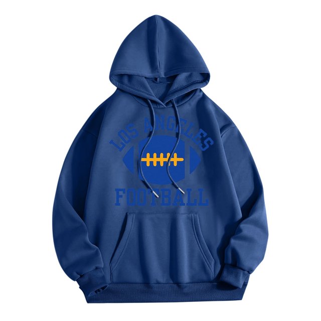 WEAIXIMIUNG Sweat-Shirt Surdimensionné pour Femmes Plus 3TG Sweat à Capuche Décontracté Col Rond Imprimé Lettre Football de Ville