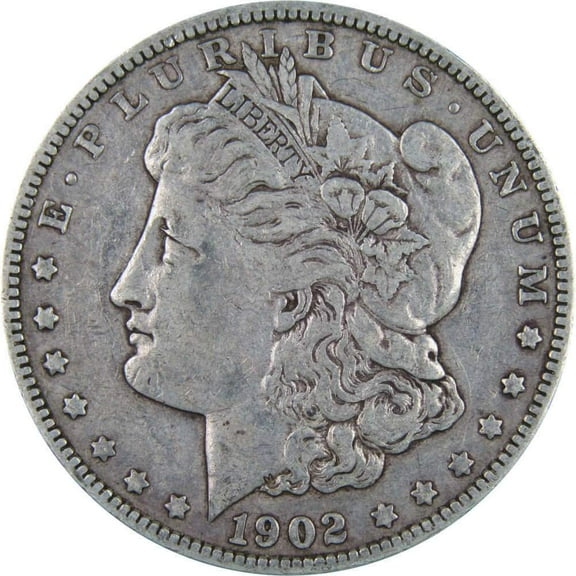 1902 Morgan Dollar F Fine 90% Silver $1 US Coin Collectible