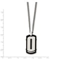 thumbnail image 5 of Stainless Steel Necklace with Pendants Chain Brushed/Polished Black IP Rim w/Black CZ Dog Tag 22 inch, 5 of 5