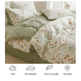 thumbnail image 5 of Spring Summer Garden Style Chic Botanical Flower Pattern Floral White and Green Leaves Reversible Duvet Cover,Full Size, 5 of 5