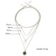 thumbnail image 2 of Collar bohemio de luna creciente en plata y turquesa - Gargantilla ajustable para mujeres y niñas, 2 of 5