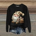 thumbnail image 3 of Zhanying Chandail Brun Chocolat Tricot Léger Vintage Chandail de Détente pour Femmes Rouge Col Rond Christmas Sweater, 3 of 5
