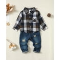 thumbnail image 2 of Baby Boy Clothes Infant Toddler Boy Outfits Denim Jeans Boys Fall Winter Clothing Pants Set 18-24M, 2 of 5