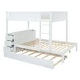 thumbnail image 3 of Bunk Bed with Twin size Trundle, Storage and Desk for Boys/Girls/Teens Bedroom, Low Wood Bed Frame with Safety Guardrail, No Box Spring Needed with Trundle, 3 of 10