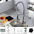 thumbnail image 3 of Kraus  Farmhouse Double Bowl Stainless Steel Kitchen Sink, KPF-1602 Commercial Pull Down Kitchen Faucet, Soap Dispenser, 3 of 5