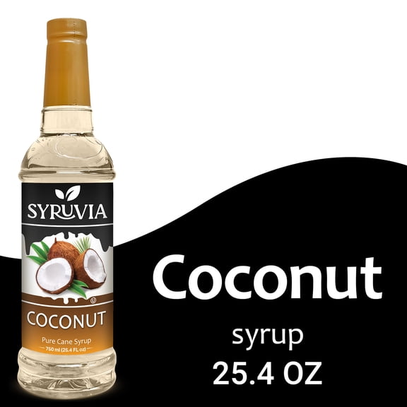 Syruvia Coconut Syrup Pure Cane Coffee Flavoring Syrup, 25.4 fl Oz