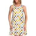 thumbnail image 1 of Fotbe Colorful Checkered 1 Vestido de Verano sin Mangas para Mujer – Vestido Midi Línea A, Estilo Camiseta Floral, Vestido Playero Casual y Fluido, 1 of 7
