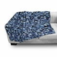 thumbnail image 3 of Abstract Soft Flannel Fleece Throw Blanket, Intertwined Circular Elements in Monochrome, Cozy Plush for Indoor and Outdoor Use, 60" x 80", Night Blue Baby Blue, by Ambesonne, 3 of 6