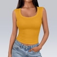 thumbnail image 4 of Tank Tops for Women Plain Ribbed Neck Slim Sleeveless Camisoles S 2XL, 4 of 6