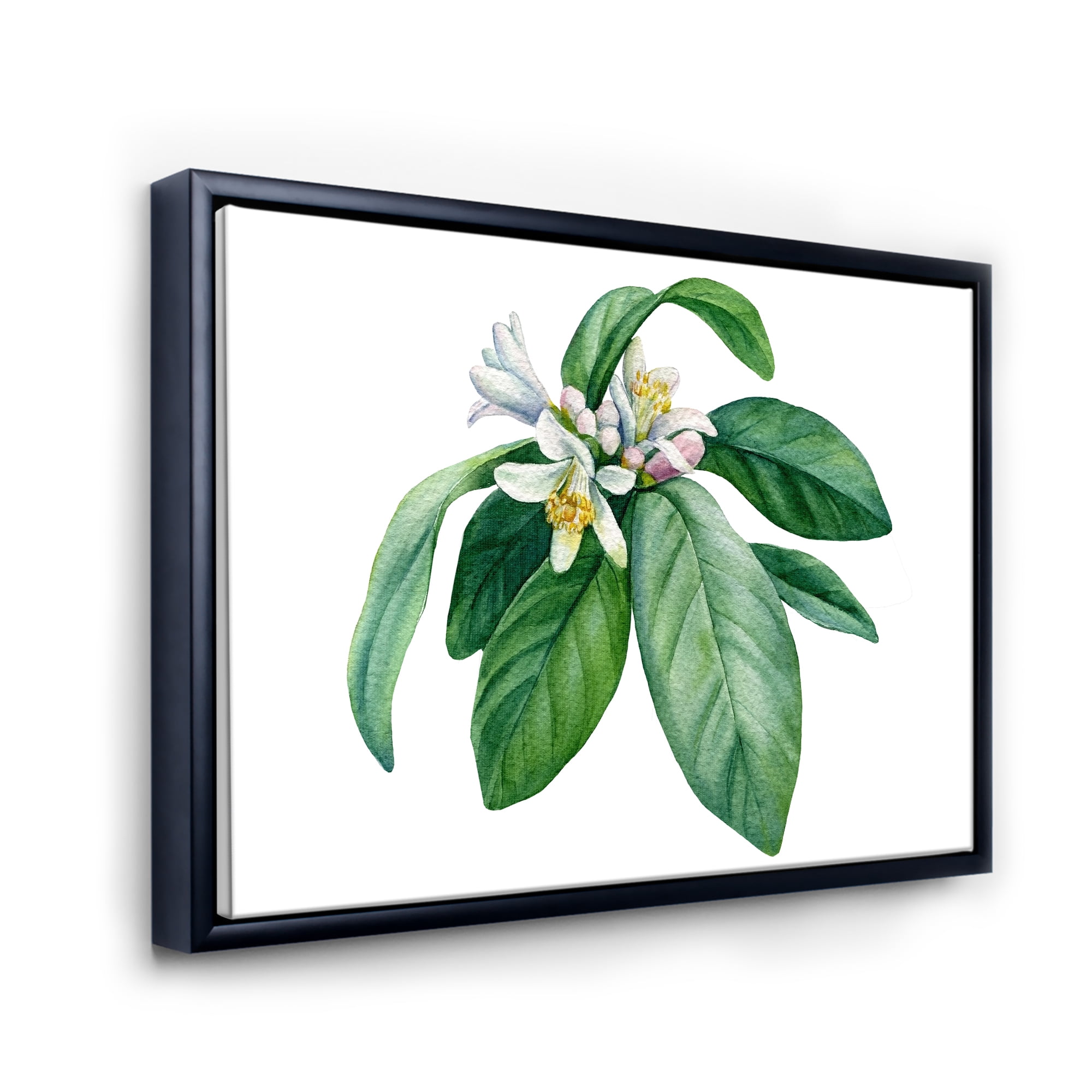 Flowering Mandarin With Branch 32 in x 16 in Framed Painting Canvas Art Print, by Designart