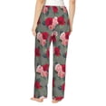 thumbnail image 3 of Naloa Rose Flowers Print Women’s Ultra-Soft Comfy Pajama Lounge Pants with Pockets & Drawstring, 3 of 8