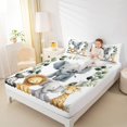 thumbnail image 4 of Manfei Wild Animal Elephant Full Size Sheets,Zebra Lions Giraffe Bed Sheets,Cute Zoo Animal Sheet Sets For Girls Kids,Breathable Home Decor,4pcs, 4 of 7