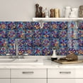 thumbnail image 3 of 24 Pcs Tiles Decals Blue Flowers Tile Wall Stickers 6x6inch Self Adhesive Waterproof Removable Peel and Stick for Kitchen Bathroom Art Decor, 3 of 11