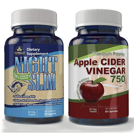 Totally Products Apple Cider Vinegar High Potency & Night Slim-Night Time Weight Loss (Best Time Drink Apple Cider Vinegar Weight Loss)