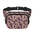 thumbnail image 1 of Fotbe Skull rock music record Cangurera Cuadrada con Estampado de Doble Capa, Bolsa de Cintura Ajustable Mini para Hombres y Mujeres, 1 of 9