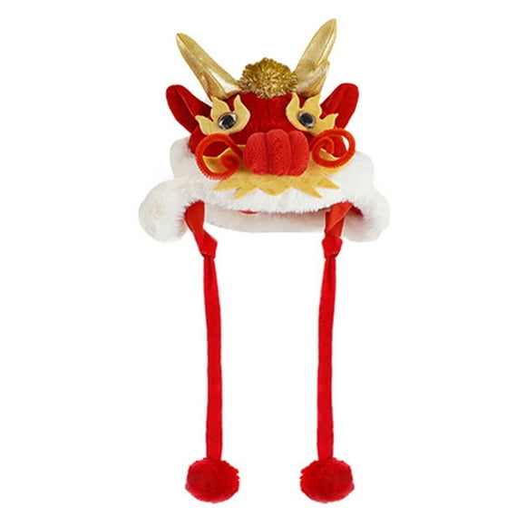 CSChome Pet Hat Pet Hat - Festive Cartoon Design, Adjustable Drawstring Holiday Cap, Bright Colored, Thickened Warm