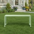 thumbnail image 3 of Zimtown 39.3in Weatherproof Outdoor Metal Backless Bench Slatted Seat Decorative for Patio Garden Lawn Porch Green, 3 of 9
