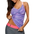 thumbnail image 2 of Womens Printed Strappy Racerback Tankini Swim Top No Bottom S - XXXL, 2 of 5