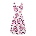 thumbnail image 5 of Renewold Casual Dress Shirts for Women Purple Pink Hearts Round Neck Pleated Swing Sundress Valentine's Day A Line Swing Tank Dresses with Pockets Size 2XL, 5 of 6
