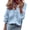 Light Blue plus size fall blouse a1, variant on Women Plus Size Fall Winter V Neck Ruffle Blouse Long Sleeve Button Down Casual Tunic Tops Solid Basic Tee Shirts Trendy Vacation Clothes, Orange S