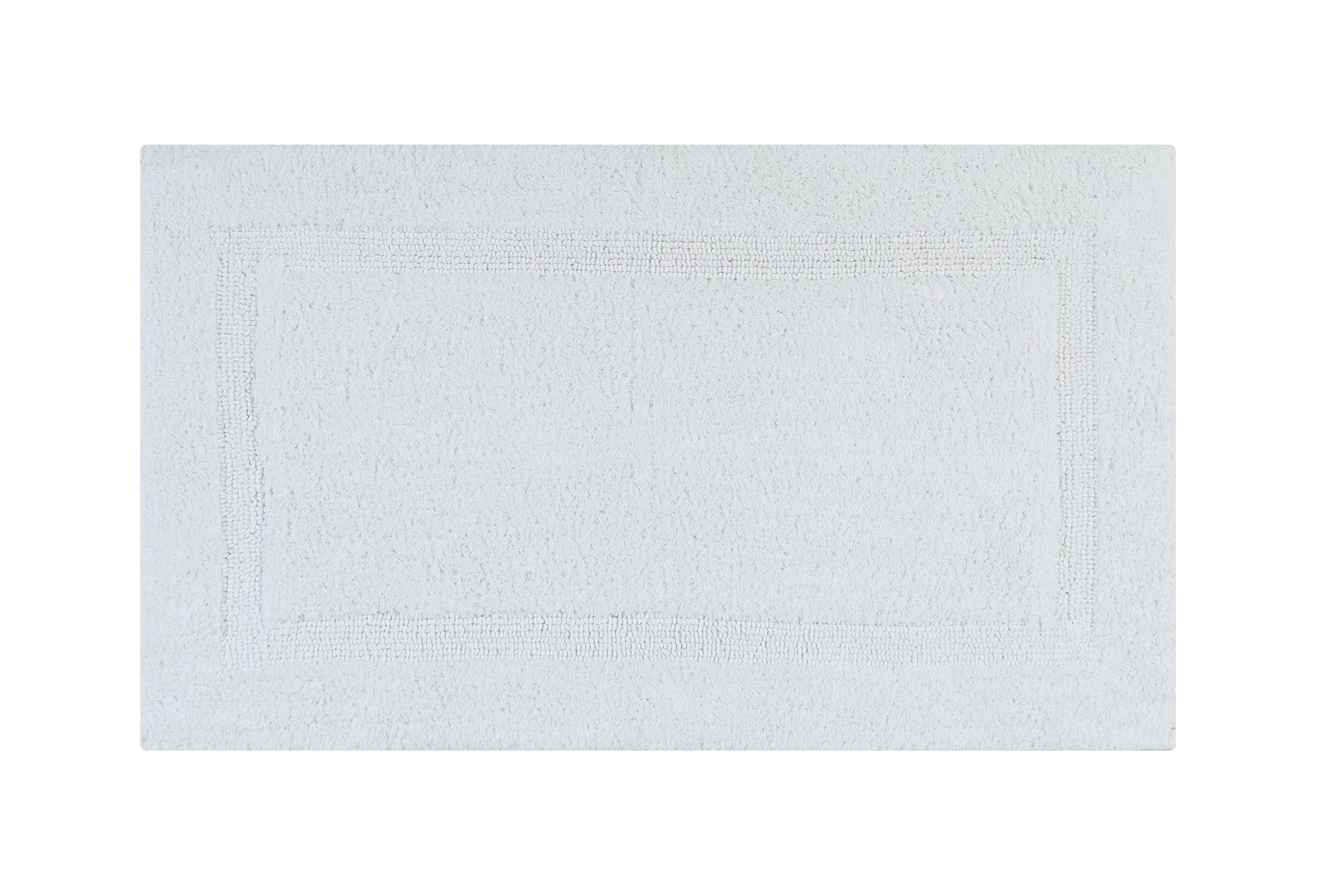 Better Trends 24" x 40" Premium Bathroom Rug Mat, 100% Cotton, Extra Soft Tufted Door Mat, Water Absorbent & Reversible Bath Mat (White) Lux Collection