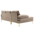 thumbnail image 5 of Modern Sectional Sofa, 3 Seater Accent Sofa with Golden Metal Legs, Living Room Modular Sofa with Comfortable Backrest, Upholstered Accent Sofa Couches, Large L-Shaped Sofa Set, Camel, 5 of 7