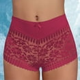 thumbnail image 3 of MEICHEN Women's No Show High Waisted Lace Boyshort Underwear Solid Breathable Bikini Briefs Ladies Sexy Embossed Panties, 3 of 6