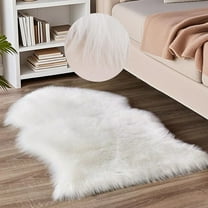 Soft Plush White Area Rugs 24 x 36in Shaggy Fluffy Rugs Floor Mat Carpet for Bedroom Living Room Nursery Modern Decor