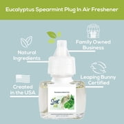 Scent Fill Eucalyptus Spearmint Plug in Air Freshener Starter Kit, Scented Oil Refills, 2 Refills + Diffuser