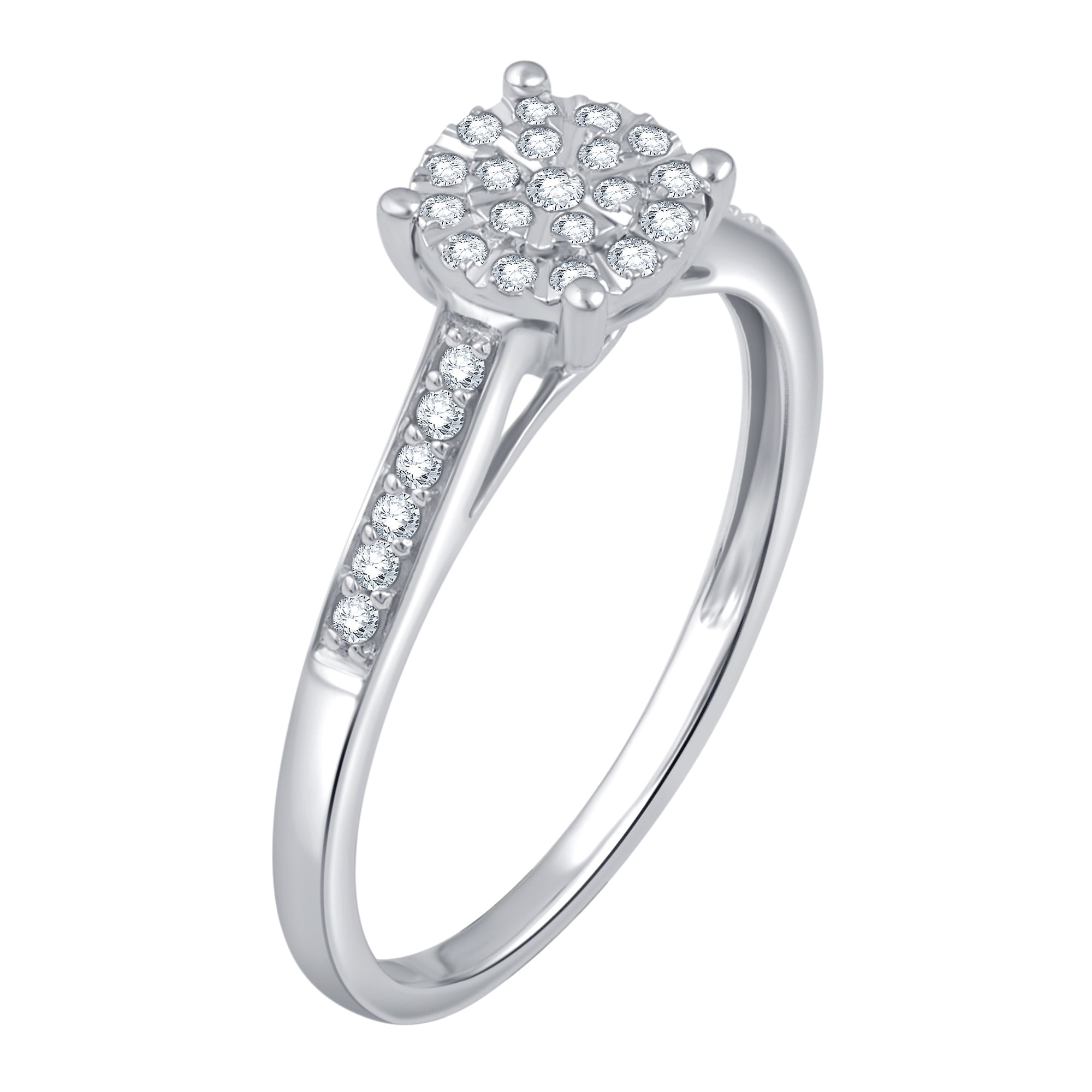 Forever Bride 1/5 Carat T.W. Diamond Sterling Silver Composite Bridal Set (J, I3)
